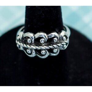 Vintage Silver Tone Tied Hearts Ring by Avon - Size 7 - L12